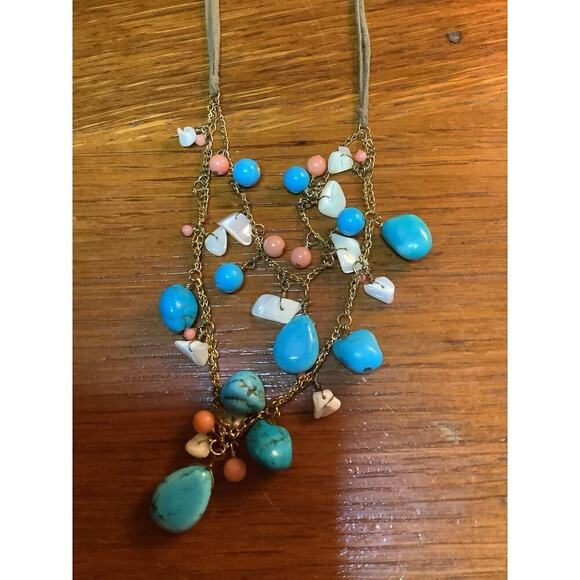 Layered Stone Accent Necklace - Picture 2 of 3